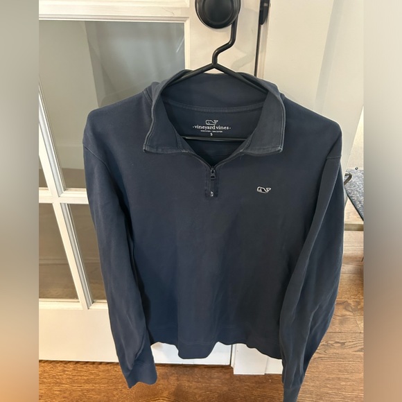 Vineyard Vines Shep Saltwater 1/4 Zip Pullover navy blue size men’s small - Picture 3 of 5